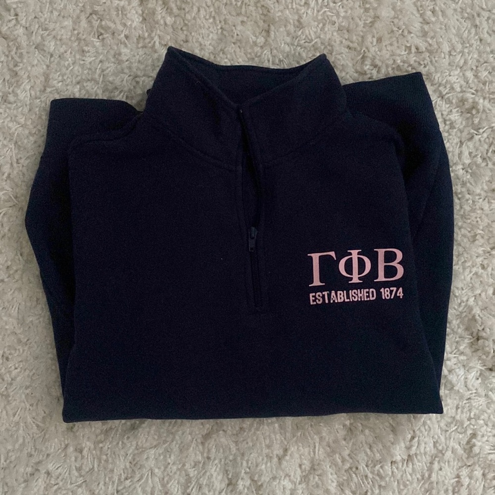 Gamma Phi Beta SportTek 1/4 Zip Sweatshirt Size Small with Crest